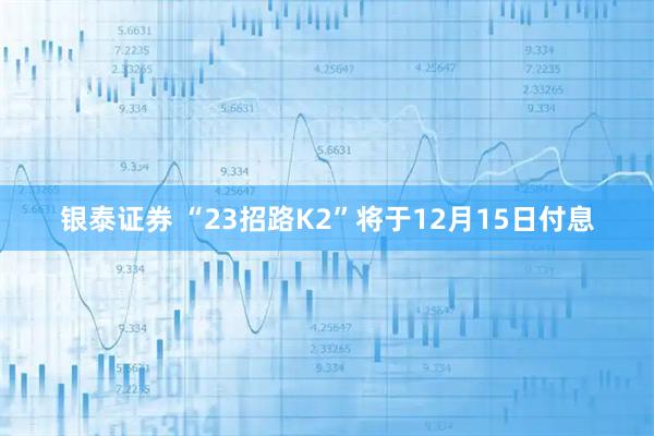 银泰证券 “23招路K2”将于12月15日付息